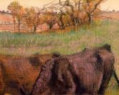 埃德加 德加 : Landscape   Cows in the Foreground